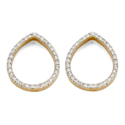 Monica Vinader Gold Naida Large Lotus Stud Earrings Diamond