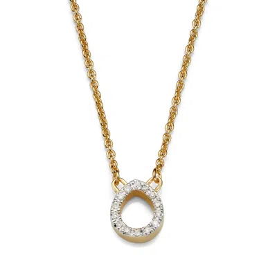 Monica Vinader Gold Naida Mini Teardrop Necklace Diamond
