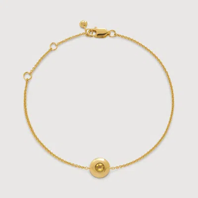 Monica Vinader Gold November Birthstone Chain Bracelet Citrine
