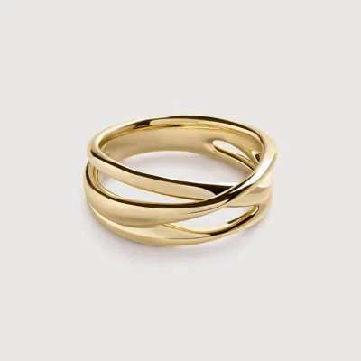 Monica Vinader Gold Nura Crossover Ring