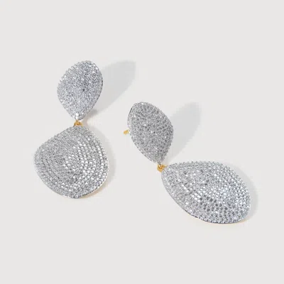 Monica Vinader Gold Nura Double Teardrop Cocktail Earrings Diamond In Metallic