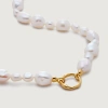 Monica Vinader Gold Baroque Pearl Charm Necklace Pearl