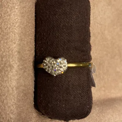 Monica Vinader Gold Nura Mini Heart Ring Diamond