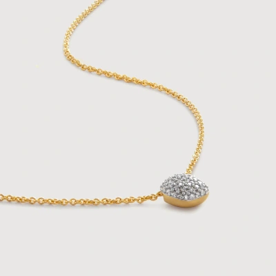 Monica Vinader Gold Nura Mini Nugget Necklace Diamond