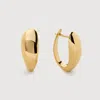 Monica Vinader Womens Gold Nura Reef Large 925 Sterling Silver Hoop Earrings