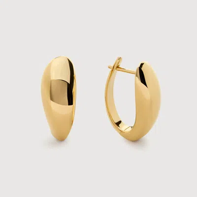 Monica Vinader Womens Gold Nura Reef Large 925 Sterling Silver Hoop Earrings