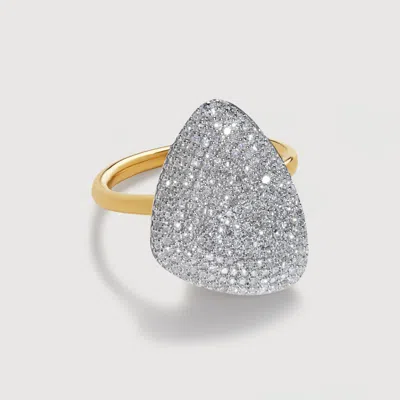 Monica Vinader Gold Nura Pavé Diamond Ring Diamond In Yellow Gold