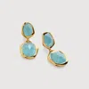 Monica Vinader Gold Odyssey Gemstone Cocktail Earrings Aquamarine