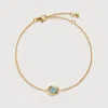 Monica Vinader Gold Odyssey Gemstone Chain Bracelet Aquamarine In Gold