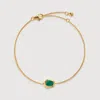 Monica Vinader Gold Odyssey Gemstone Chain Bracelet Green Onyx In Gold