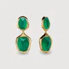 Monica Vinader Green Onyx Drop Cocktail Earrings In Green/gold