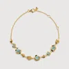 Monica Vinader Gold Odyssey Gemstone Pebbled Chain Bracelet Aquamarine In Neutral