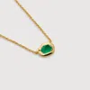 Monica Vinader Gold Odyssey Gemstone Small Chain Necklace Green Onyx In Gold