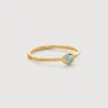 Monica Vinader Odyssey Aquamarine Stacking Ring In Blue/gold
