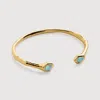 Monica Vinader Gold Odyssey Gemstone Open Cuff Aquamarine