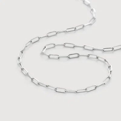 Monica Vinader Gold Mini Paperclip Chain Necklace 18' In 14k Solid White Gold