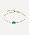 Monica Vinader Gold Plated Vermeil Silver Green Onyx Siren Fine Chain Bracelet In Gold
