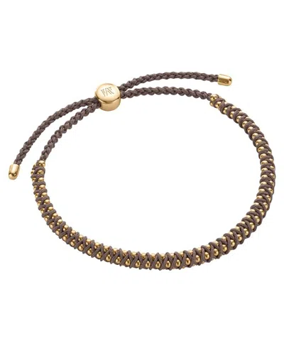 Monica Vinader Rose Gold Plated Vermeil Silver Rio Mini Friendship Bracelet In Light Beige