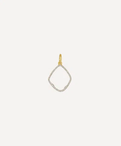 Monica Vinader Gold Plated Vermeil Silver Riva Diamond Hoop Pendant Charm