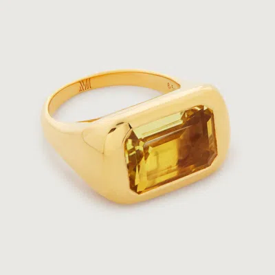 Monica Vinader Gold Power Cocktail Ring Lemon Quartz