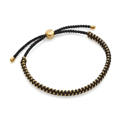 Monica Vinader Gold Rio Mini Friendship Bracelet In Black