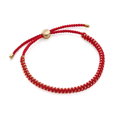 Monica Vinader Gold Rio Mini Friendship Bracelet In Red