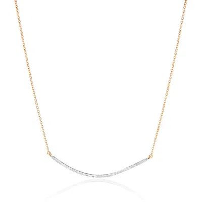 Monica Vinader Gold Riva Diamond Wave Necklace Adjustable 48cm/18' Diamond