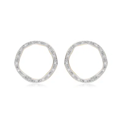 Monica Vinader Gold Riva Large Circle Stud Diamond Earrings Diamond In Metallic