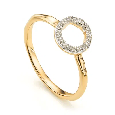 Monica Vinader Gold Riva Mini Circle Stacking Ring Diamond