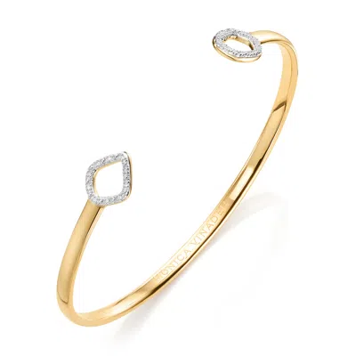 Monica Vinader Gold Riva Mini Kite And Mini Circle Diamond Cuff Diamond