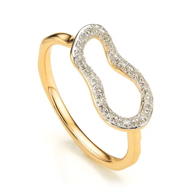 Monica Vinader Gold Riva Mini Pod Ring Diamond