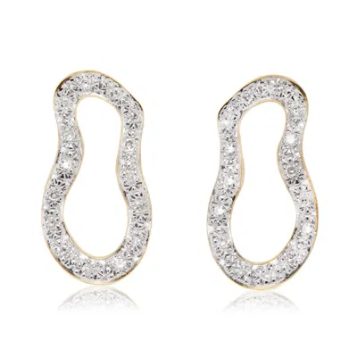 Monica Vinader Gold Riva Pod Stud Earrings Diamond In Metallic