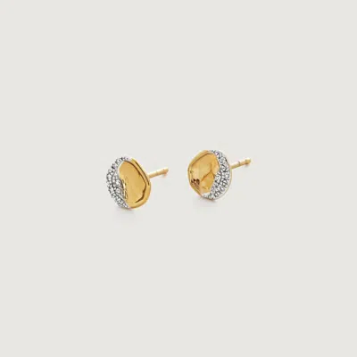 Monica Vinader Gold Riva Shore Diamond Stud Earrings Diamond