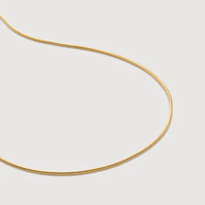 Monica Vinader Gold Round Thin Snake Chain Necklace