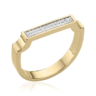 Monica Vinader Gold Signature Diamond Ring Diamond