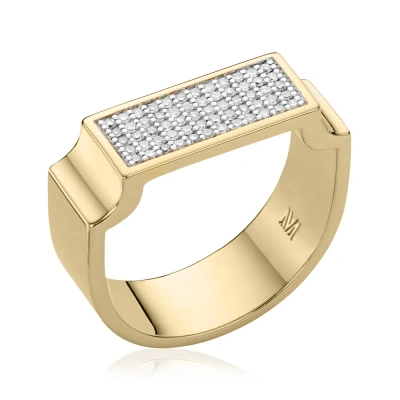 Monica Vinader Gold Signature Wide Diamond Ring Diamond