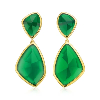 Monica Vinader Gold Siren Cocktail Earrings Green Onyx