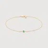 MONICA VINADER GOLD SIREN GEMSTONE MINI CHAIN BRACELET EMERALD