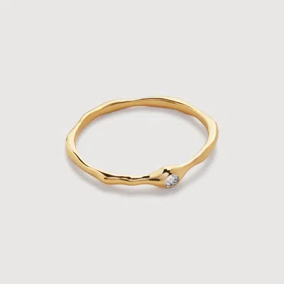 Monica Vinader Gold Siren Diamond Stacking Ring Lab Grown Diamond In 18k Gold Vermeil