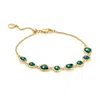 Monica Vinader Siren Mini Nugget Cluster Bracelet In Green/gold