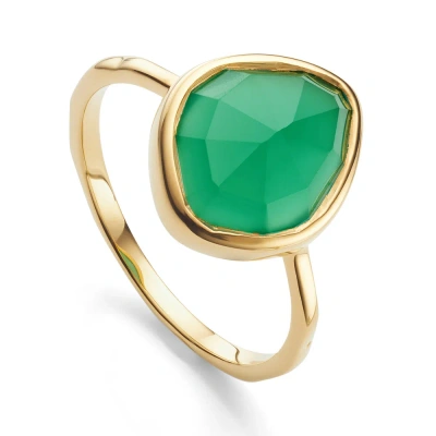 Monica Vinader Gold Siren Small Nugget Stacking Ring Green Onyx