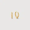 Monica Vinader Gold Siren Tapered Huggie Earrings In Gold