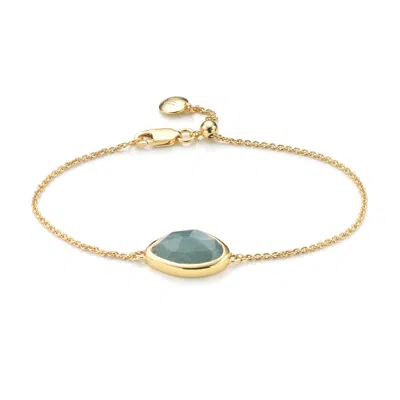Monica Vinader Gold Siren Teardrop Bracelet Aquamarine