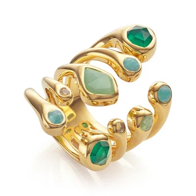 Monica Vinader Gold Siren Tonal Cluster Cocktail Ring Mix