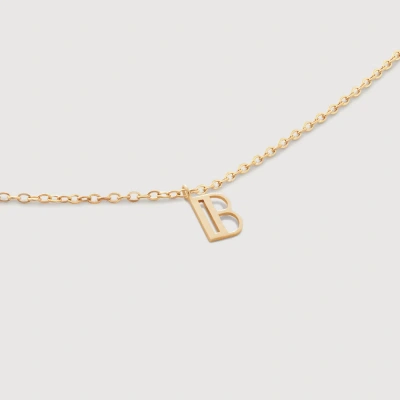 Monica Vinader Gold Small Initial B Necklace Adjustable 41-46cm/16-18'
