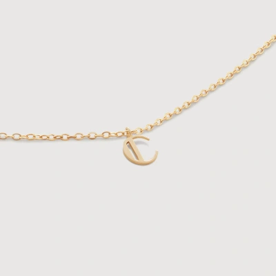 Monica Vinader Gold Mini Initial C Chain Necklace