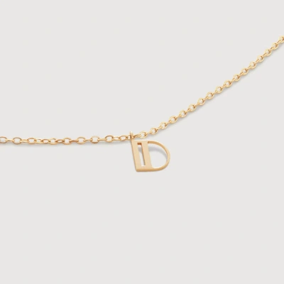 Monica Vinader Gold Small Initial D Necklace Adjustable 41-46cm/16-18'