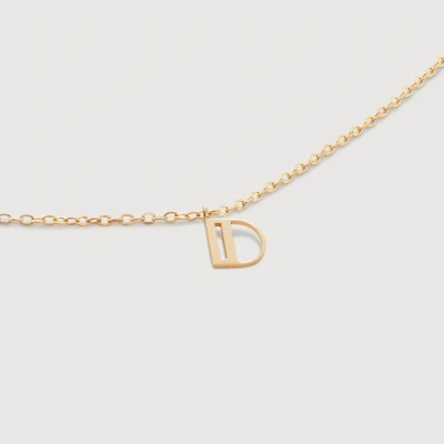 Monica Vinader Gold Mini Initial D Chain Necklace
