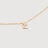 MONICA VINADER GOLD SMALL INITIAL E NECKLACE ADJUSTABLE 41-46CM/16-18'