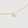 MONICA VINADER GOLD SMALL INITIAL G NECKLACE ADJUSTABLE 41-46CM/16-18'